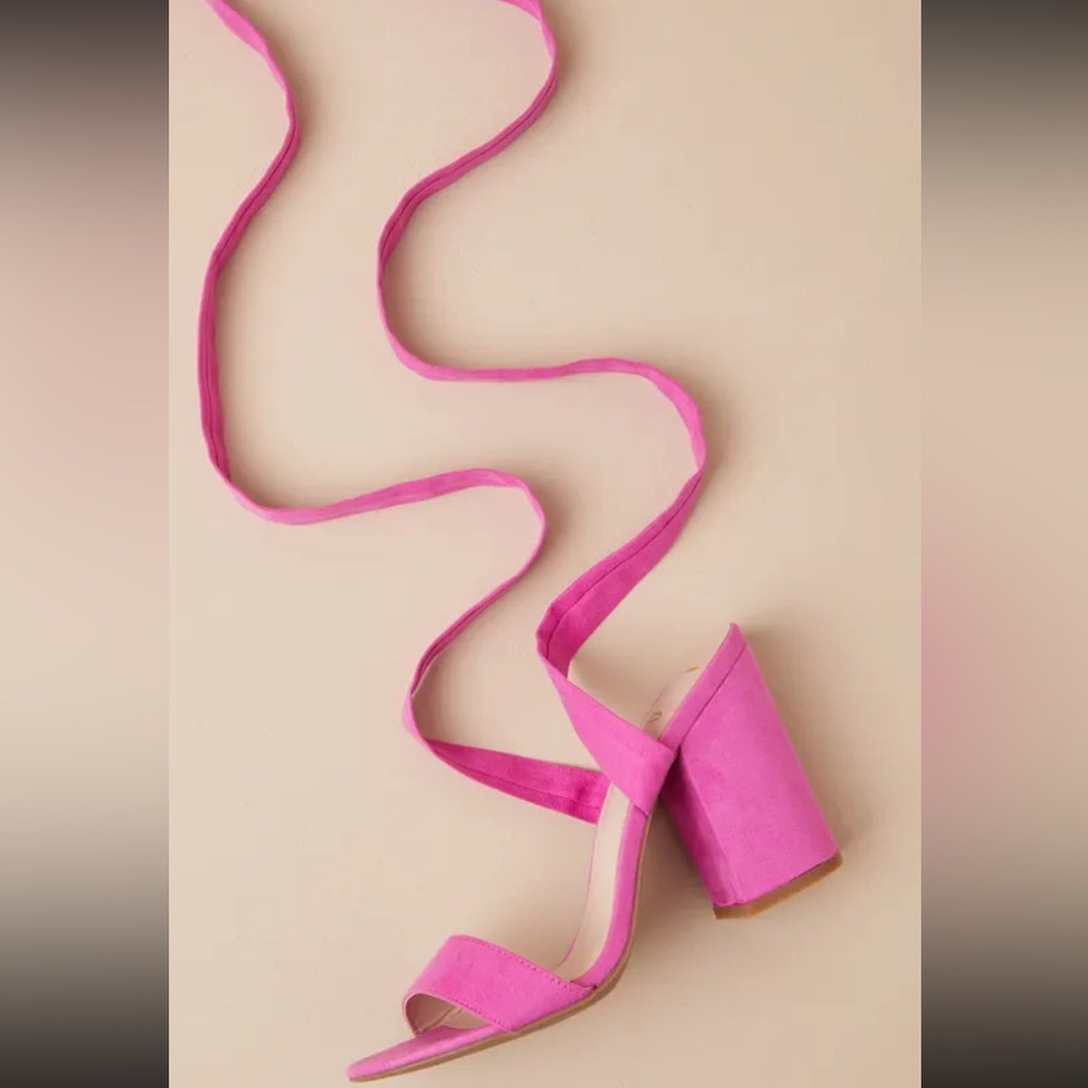 Alta Orchid Suede Lace-up heels
